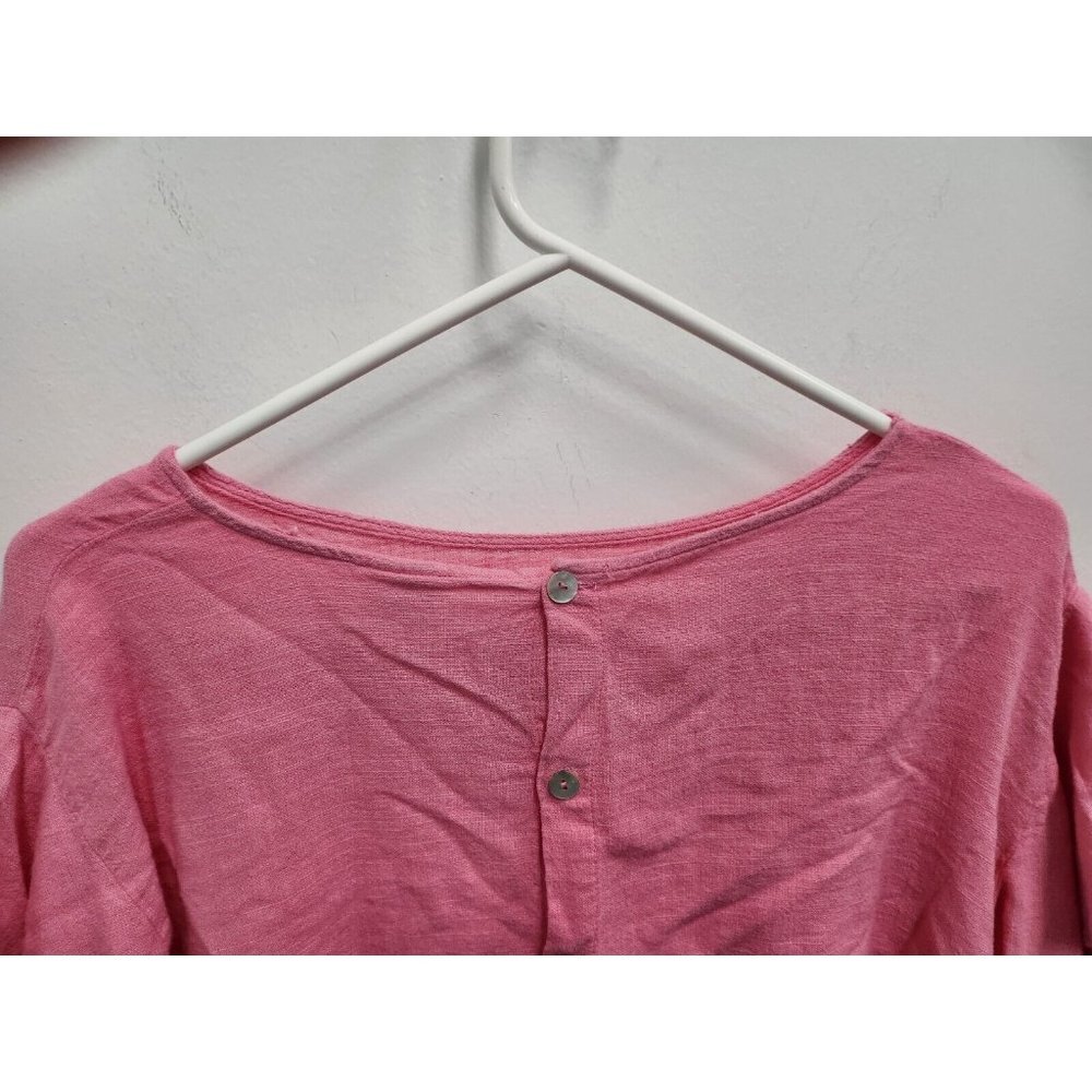 Anthropologie Lilka Womens Lora Blouse Size XS Pink Cropped Ruffle Tiered Sleeve - Picture 8 of 8